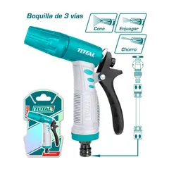 TOTAL TOOLS - Pistola para riego plástica 3 funciones TOTAL