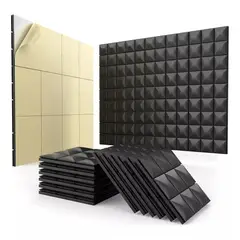 KUANGYE - 12× Espuma Panel Acústico Forma Rombo Auto-adhesivo