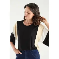 MA GRIFFE - Polera Manga Larga Negro Mujer Magriffe