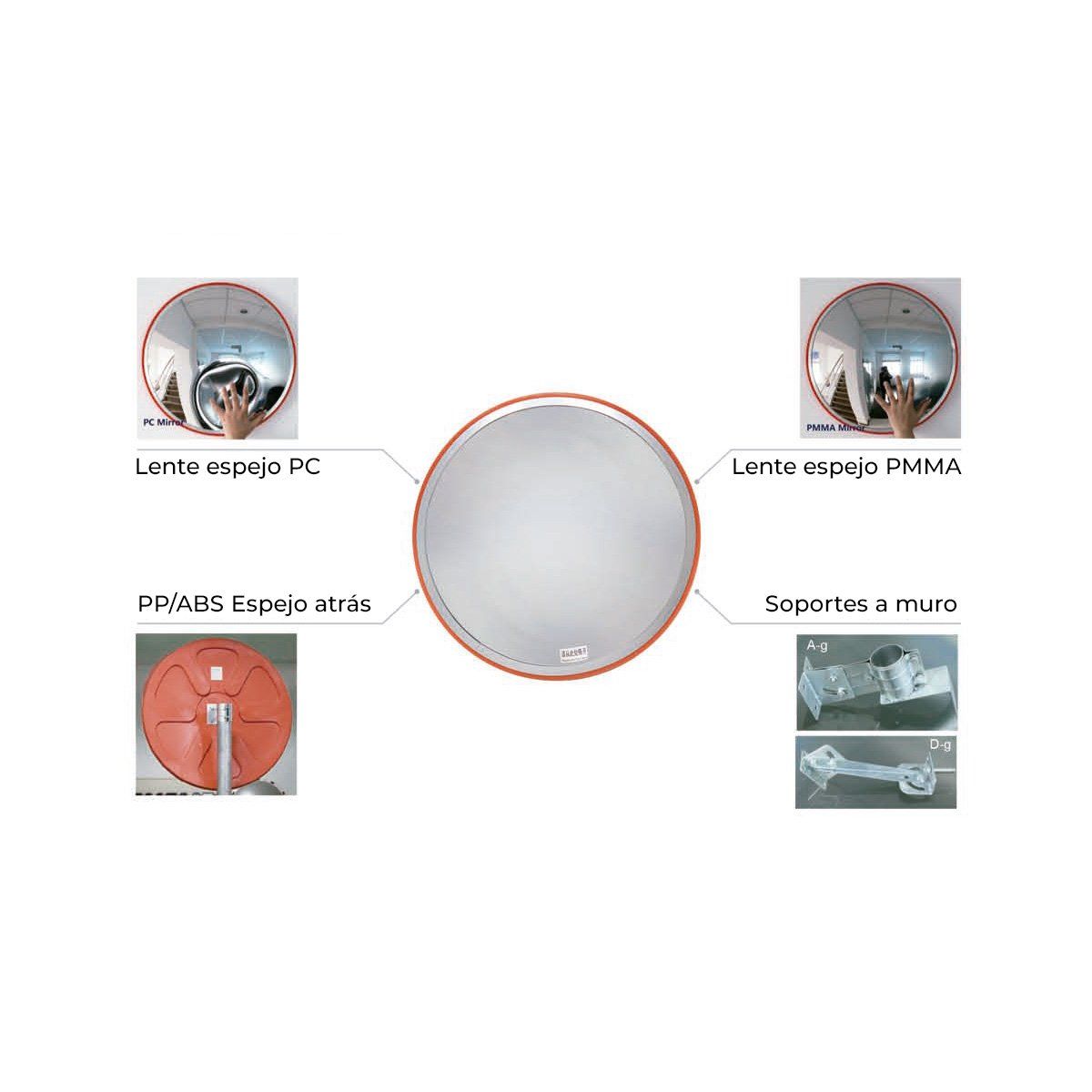 GENERICO - Espejo panorámico uso interior 45 cm