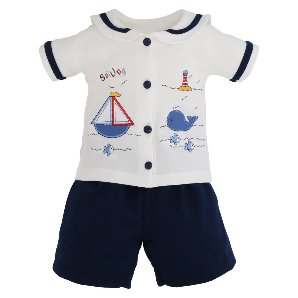 ENCANTO - Conjunto Bebe Nino Corto Algodón Bordado