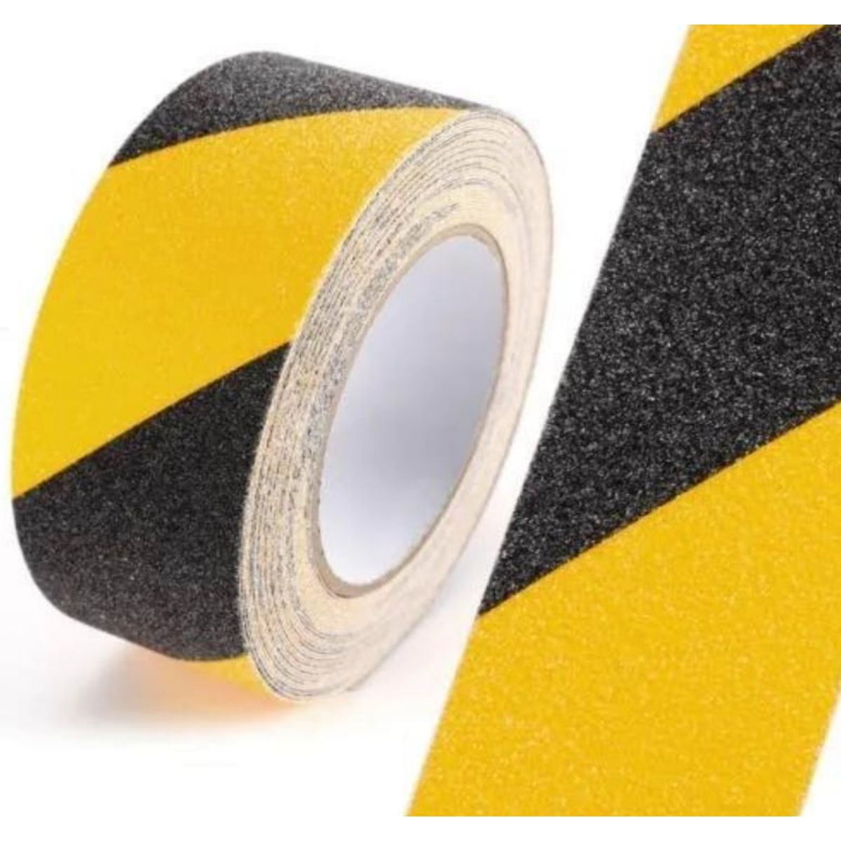 GENERICO - CINTA DELIMITADORA AMARILLONEGRO 10MTS ANTIDESLIZANTE