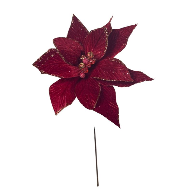 COREL - Poinsettia Roja Terciopelo 30cm