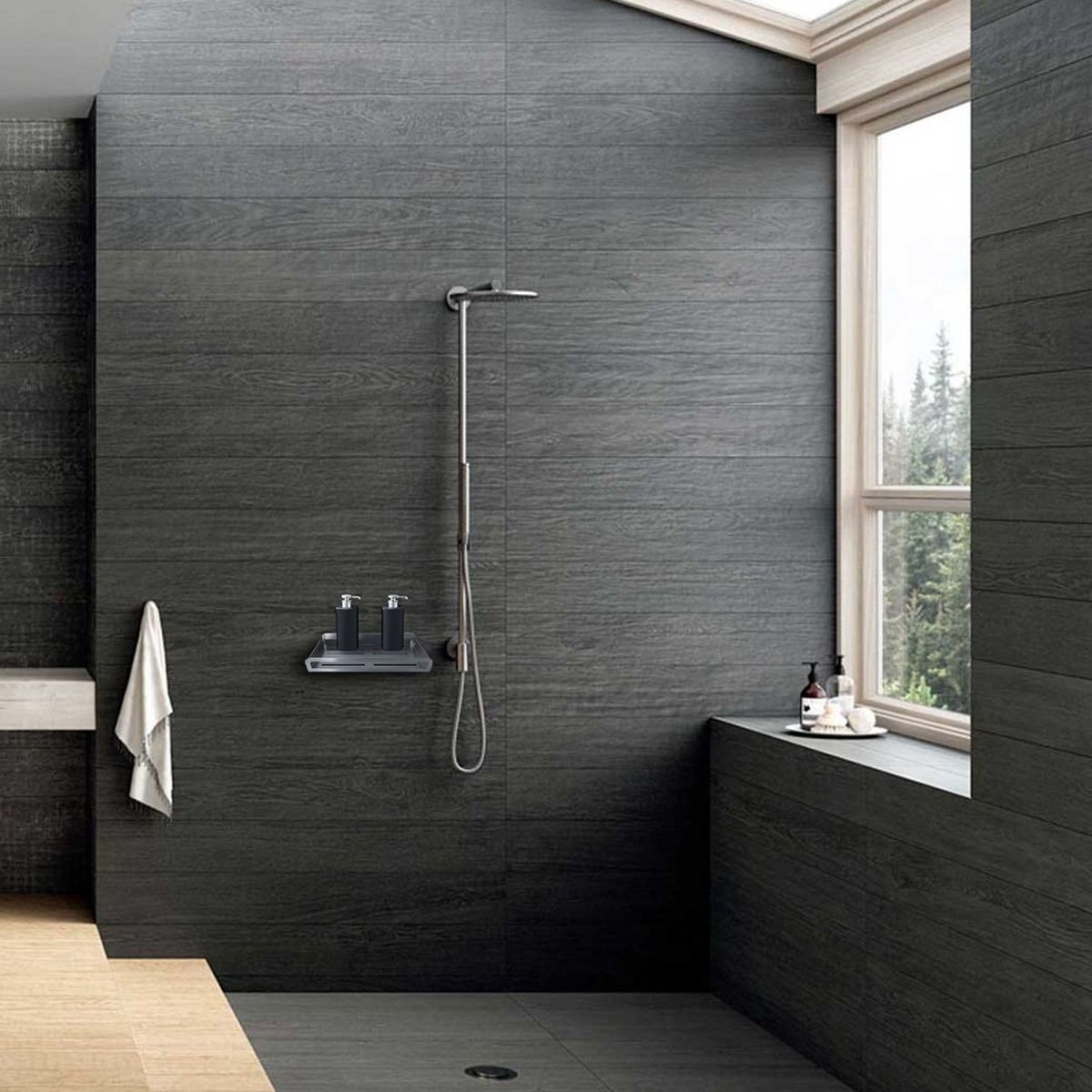 DULOX - REPISA BAÑO RECTANGULAR ACERO INOXIDABLE 25 CM