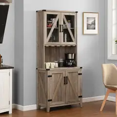 MSA MUEBLES SANTA ANA - Vitrina 4 Puertas Grey Wash