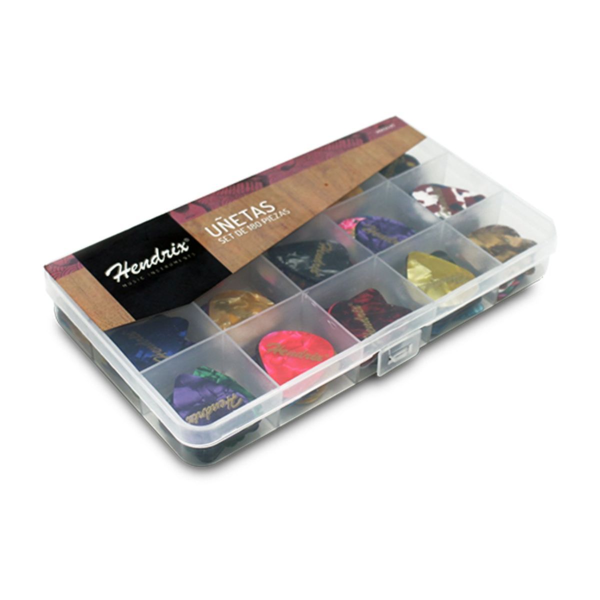 HENDRIX - Set De 180 Uñetas Para Guitarra Colores y Texturas - SC