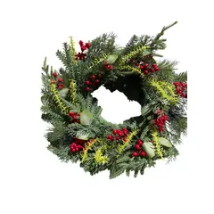 COREL - Corona De Pino Navideña Decorada 50cm