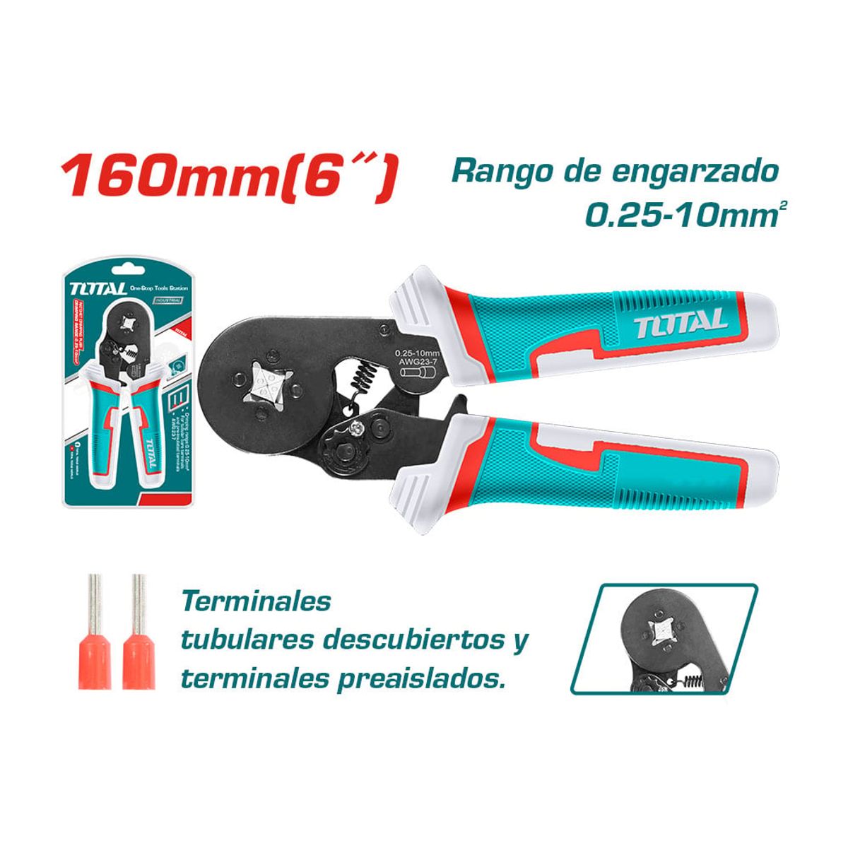 TOTAL TOOLS - Pinza crimpadora 160MM 6 Super TOTAL