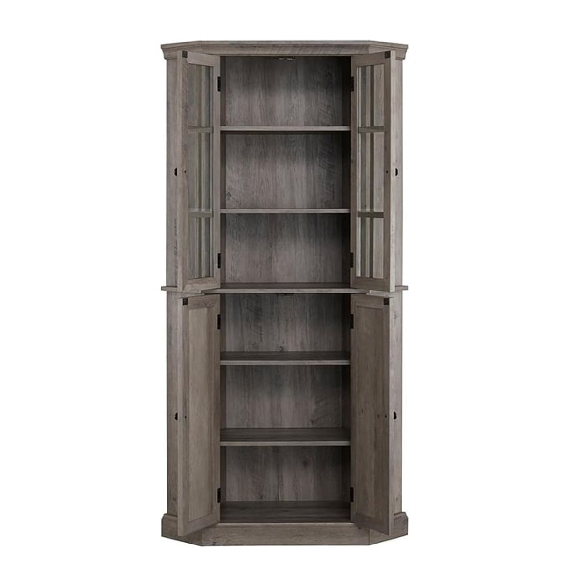 MSA MUEBLES SANTA ANA - Vitrina Esquinero Stone Grey