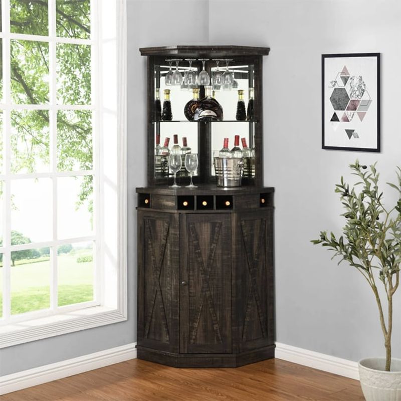 MSA MUEBLES SANTA ANA - Vitrina Esquinero Charcoal