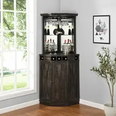 MSA MUEBLES SANTA ANA - Vitrina Esquinero Charcoal