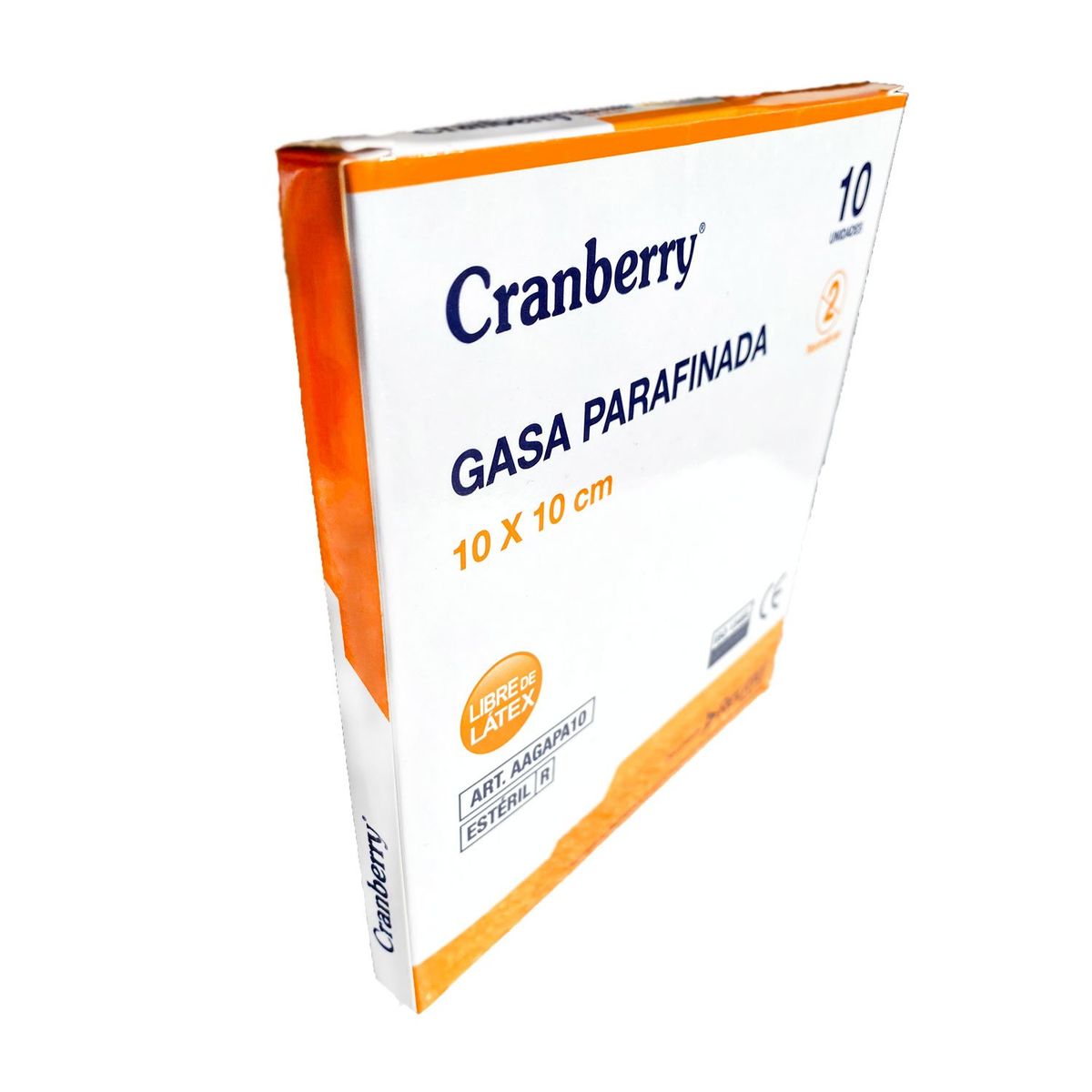 CRANBERRY - Gasa parafinada 10x10 estéril 10 unidades