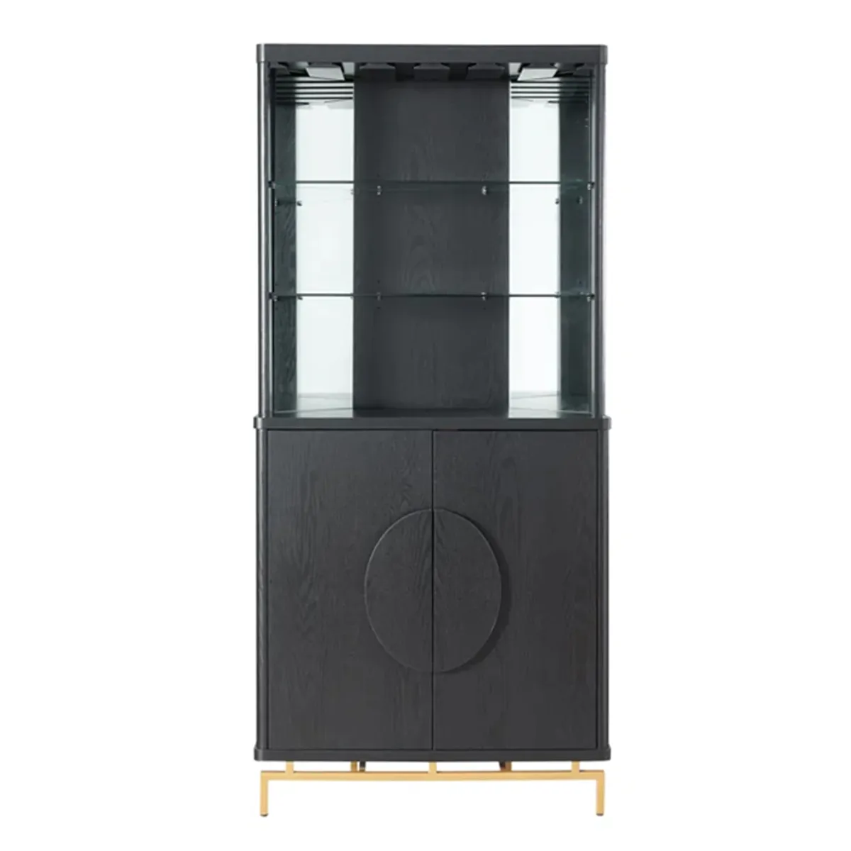 MSA MUEBLES SANTA ANA - Vitrina Esquinero Bar American Black