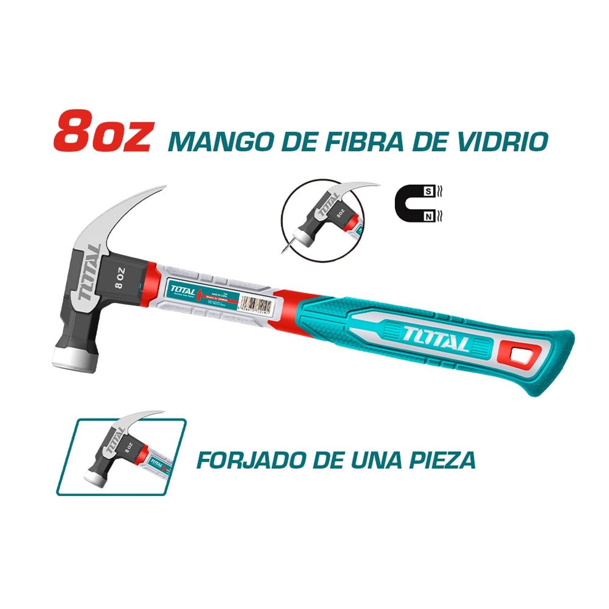 TOTAL TOOLS - Martillo Carpintero 8oz Super Total