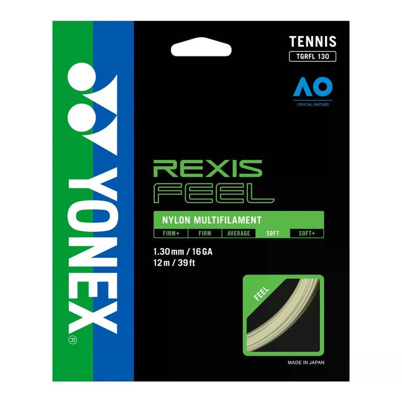 YONEX - Set Cuerda Tenis REXIS FEEL 130  16 Blanco