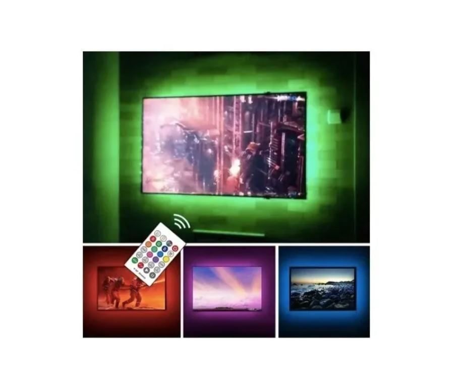 GENERICO Cinta Tira Led Rgb Tv Usb Tiras Led 3 Metros Incluye Control Remoto