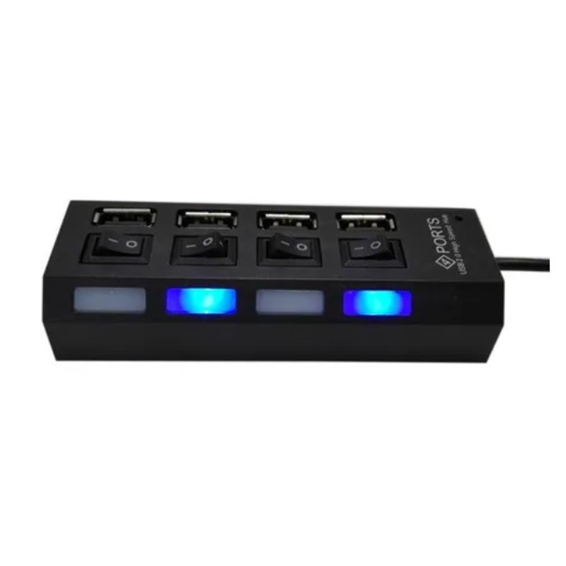 GENERICO - Hub 4 puertos multi usb 2.0 indicador luz