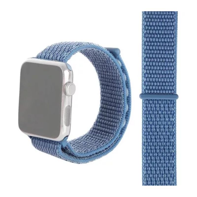 MACERATTA - Correa Para Apple Watch 42 Y 44mm, Con Velcro. Celeste