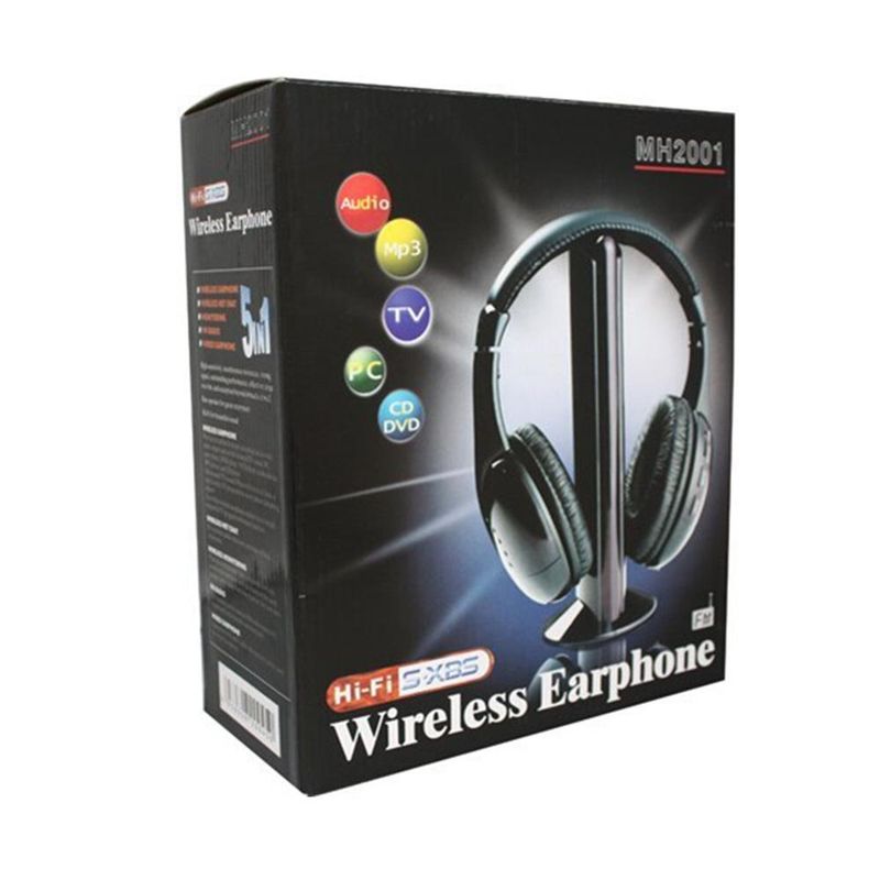 GENERICO - Audífonos 5 En 1 Inalámbricos  Fm Mp3 Tv Televisor Equipo Pc