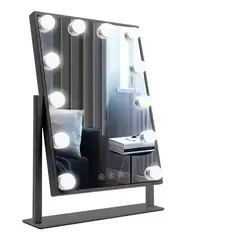 GENERICO - Espejo Maquillaje Tocador Profesional Led 12 Luces Usb 360°
