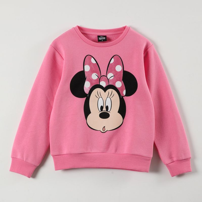 DISNEY - Polerón Oficial Disney Minnie Mouse Rosa con Estampado - Niñas 3-8 Años