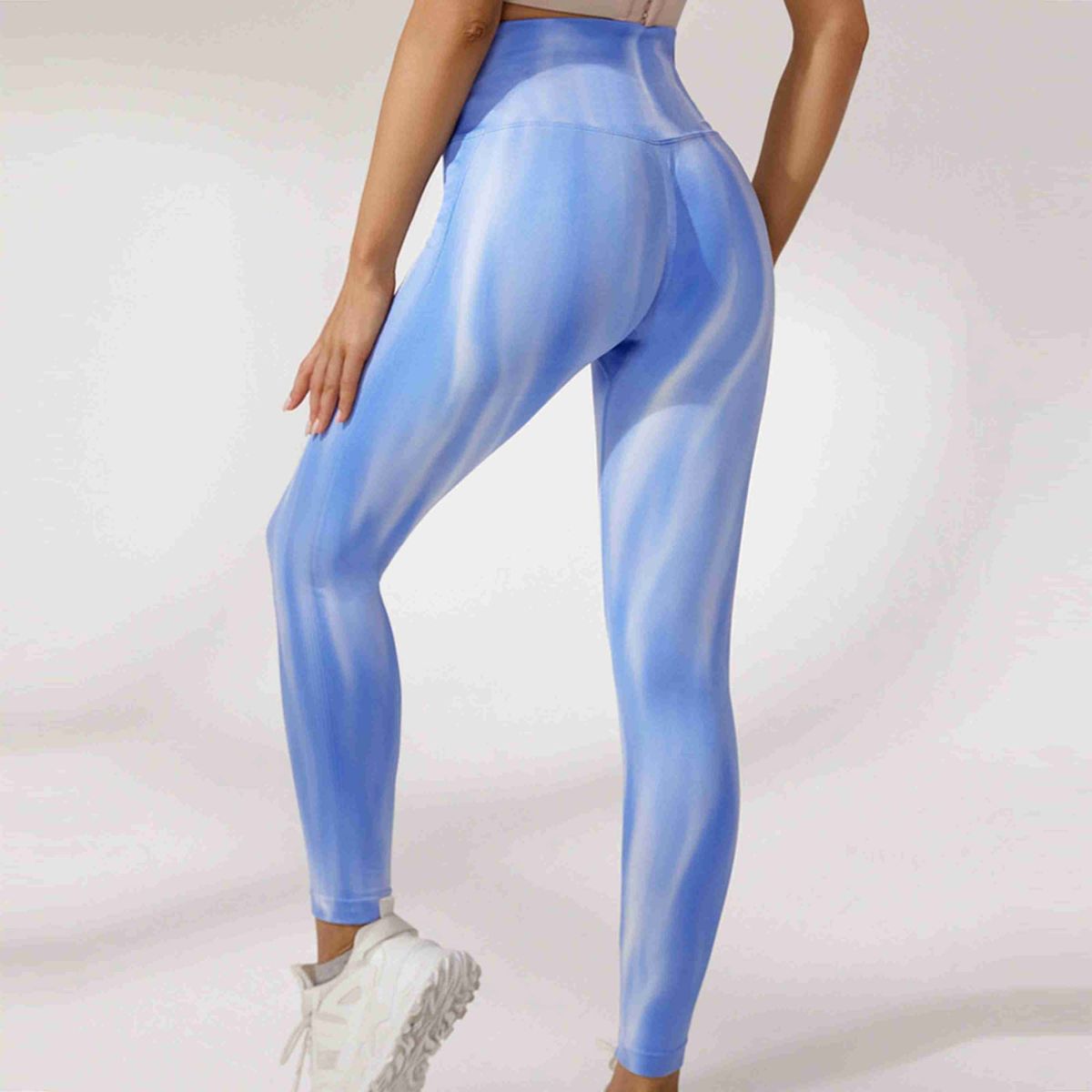 EVERSO - Pack 6 Leggings Calza Deportivos Tie Dye Cintura Ancha aurora Fit Yoga