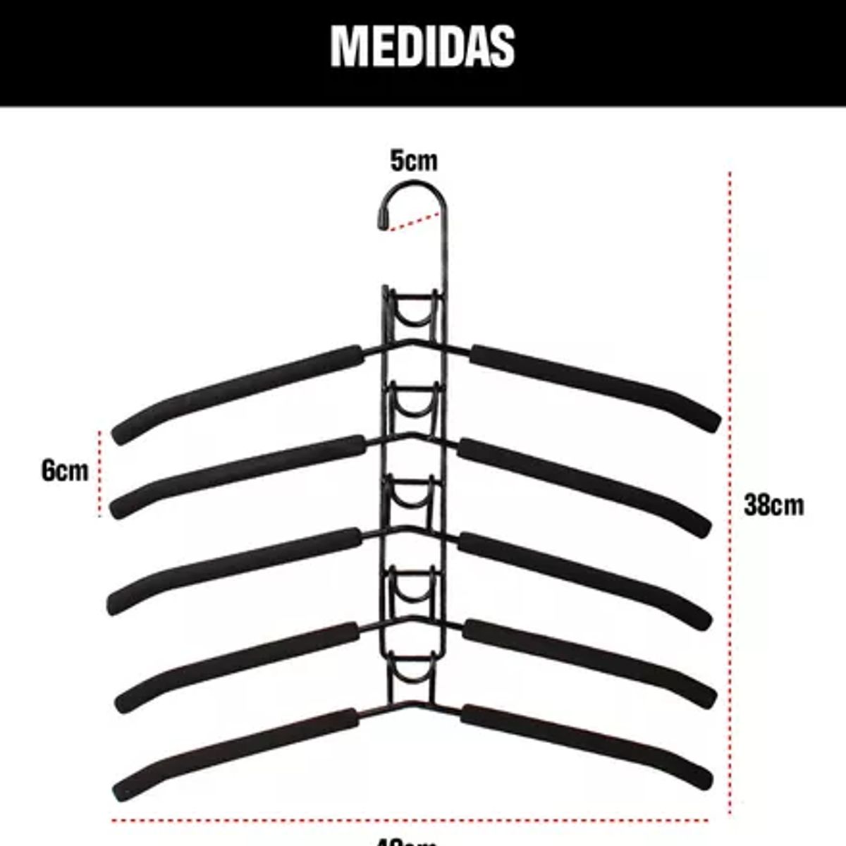GENERICO - Colgadores De Ropa Ganchos 5en1 Antideslizante