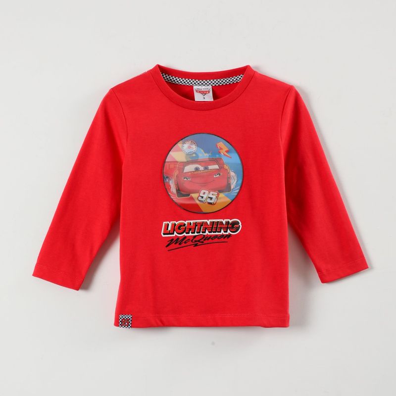 DISNEY - Polera Manga Larga Niño Cars Lightning Rojo Cars Disney