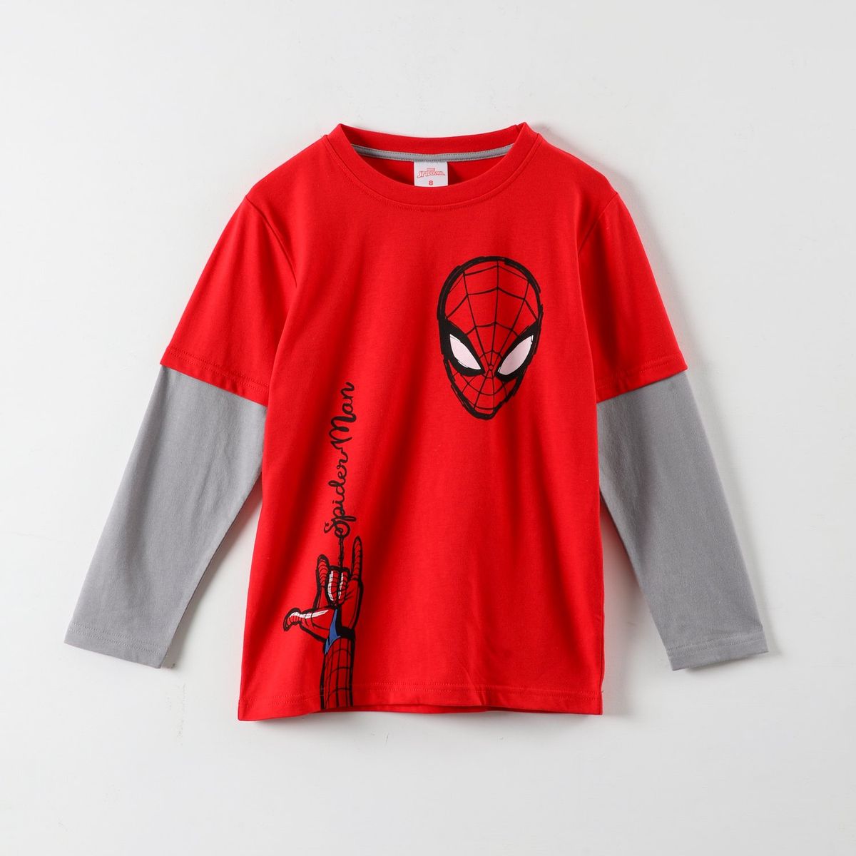 MARVEL - Polera Manga Larga Niño Spiderman Spider Gesto Rojo Marvel