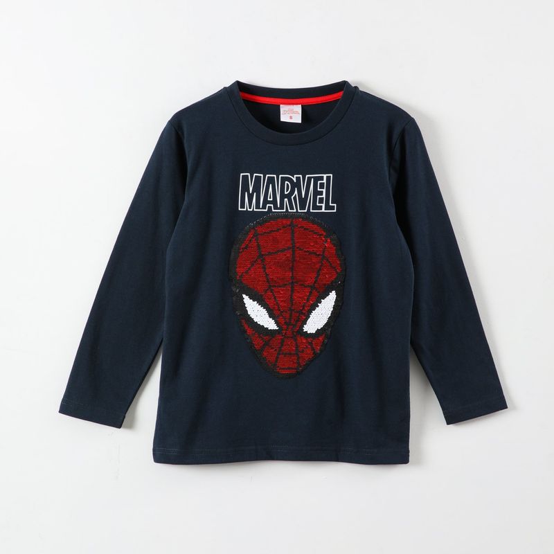 MARVEL - Polera Manga Larga Niño Spiderman Reversible Azul Marvel