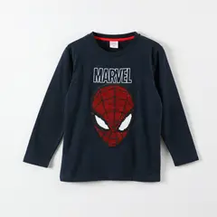 MARVEL - Polera Manga Larga Niño Spiderman Reversible Azul