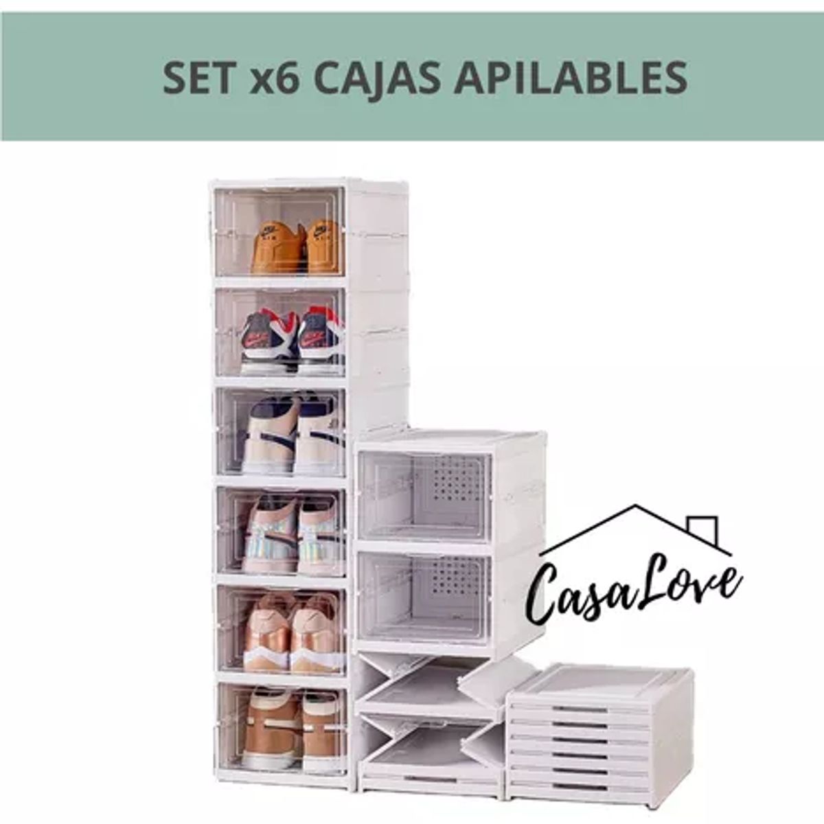 GENERICO - Caja Organizadora De Zapatos Firmes 6 Niveles Zapatera