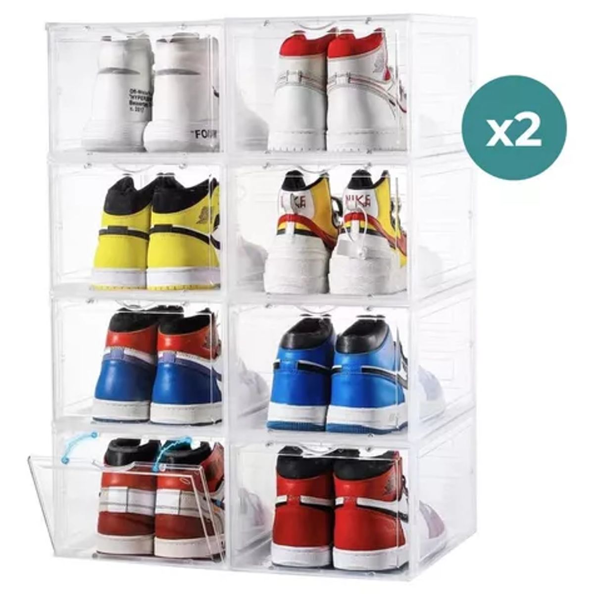 GENERICO - Caja Organizadora De Zapatos Set X2 Banhaus Apilable Premium