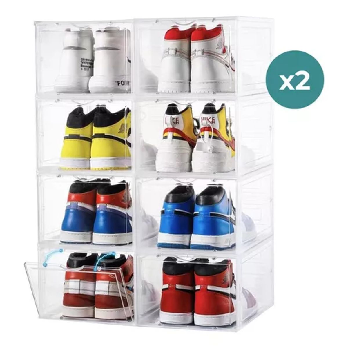GENERICO - Caja Organizadora De Zapatos Set X2 Banhaus Apilable Premium
