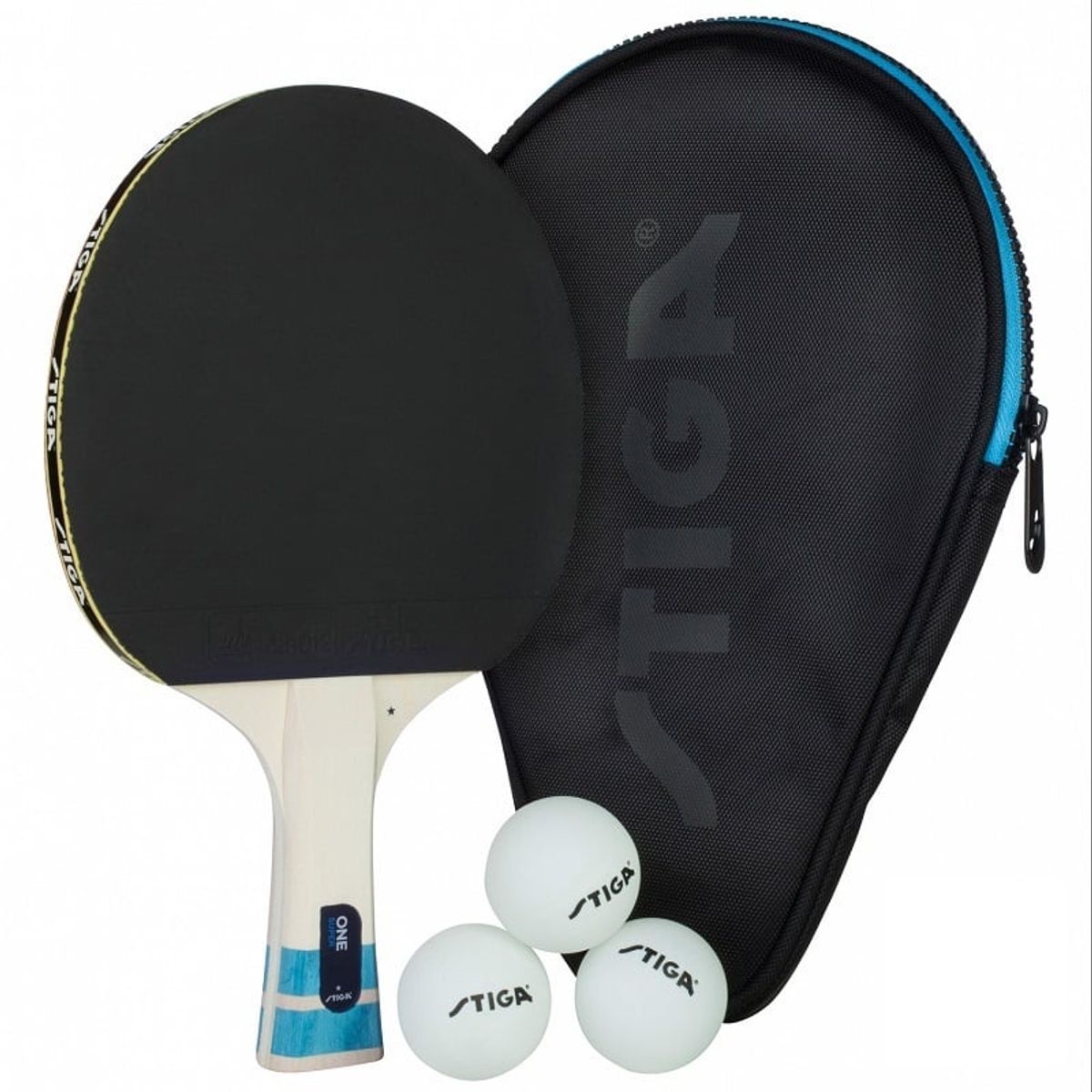 STIGA - SET TENIS DE MESA STIGA SUPER 1 PALETA - 3PELOTAS - 1 CUBRE