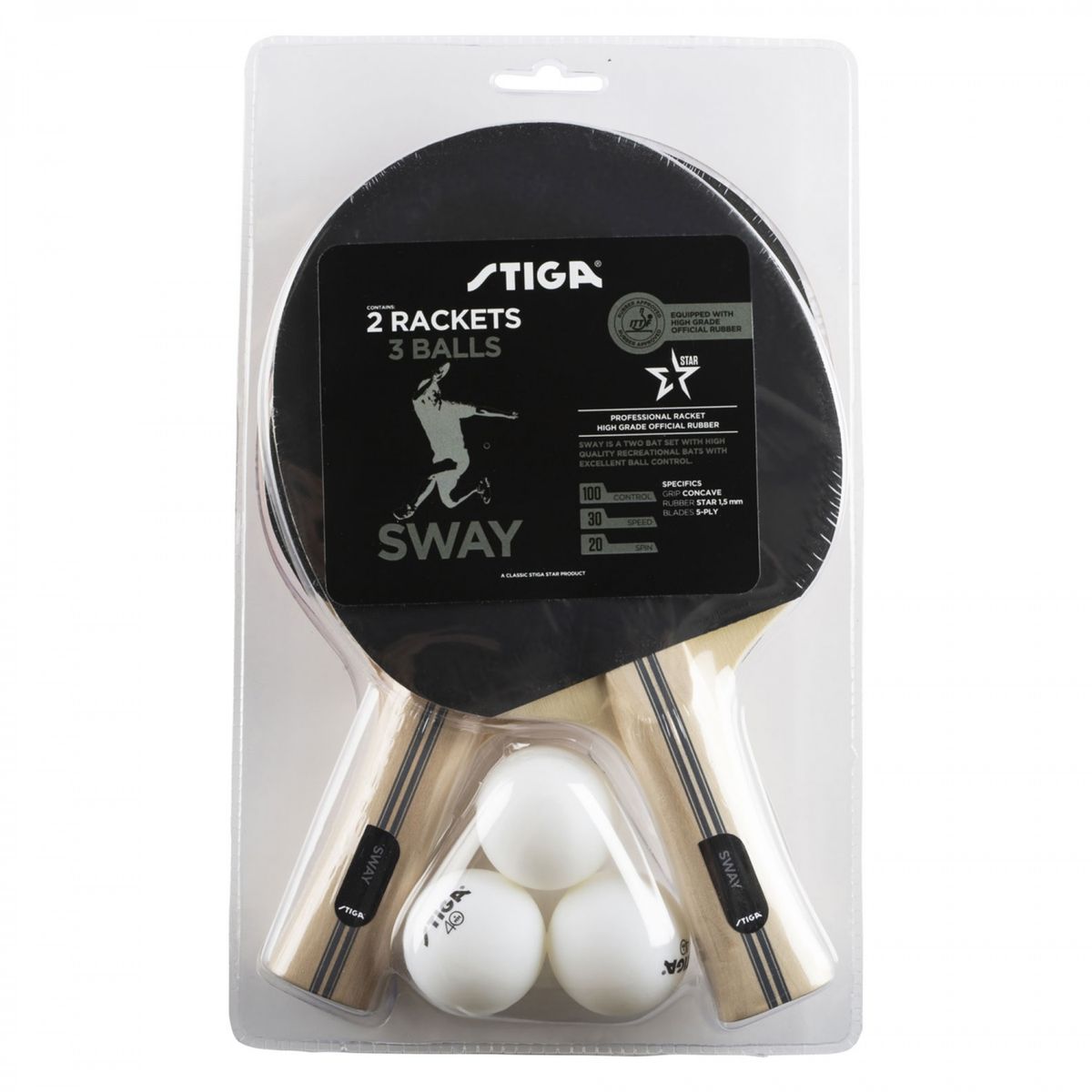 STIGA - SET PALETA TENIS DE MESA STIGA SWAY HOBBY