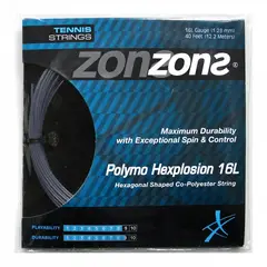 ZONS - CUERDA DE TENIS POLYMO HEXPLOSION 16L/1.28MM SILVER 12