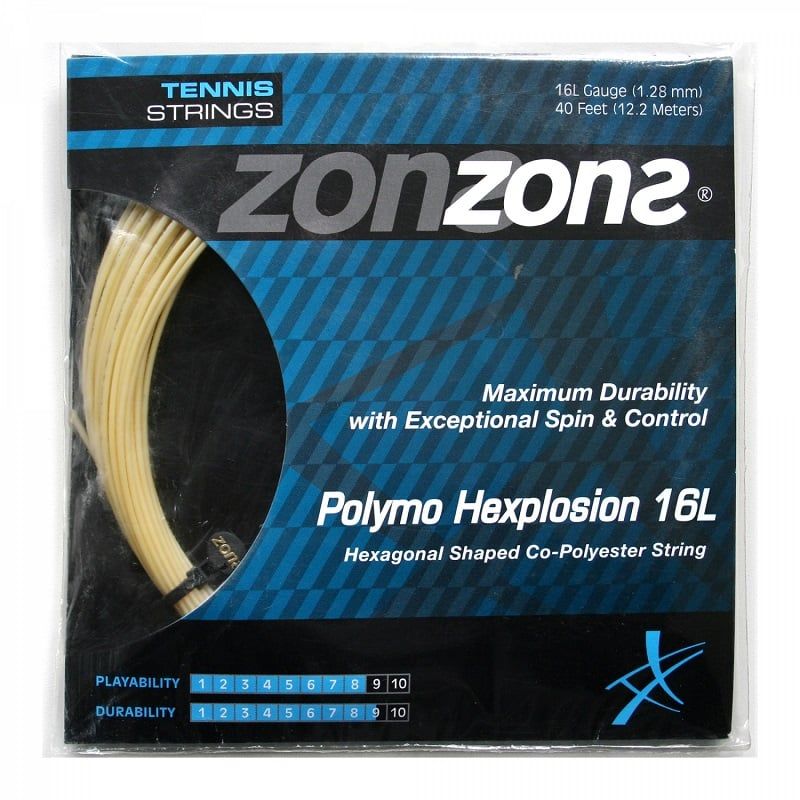 ZONS - CUERDA DE TENIS ZONS POLYMO HEXPLOSION 16L/1.28MM AMBER 12 M