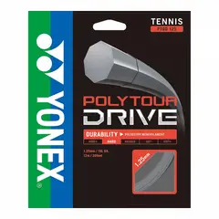 YONEX - CUERDA DE TENIS POLYTOUR DRIVE 16L/1.25MM SILVER 12 MT
