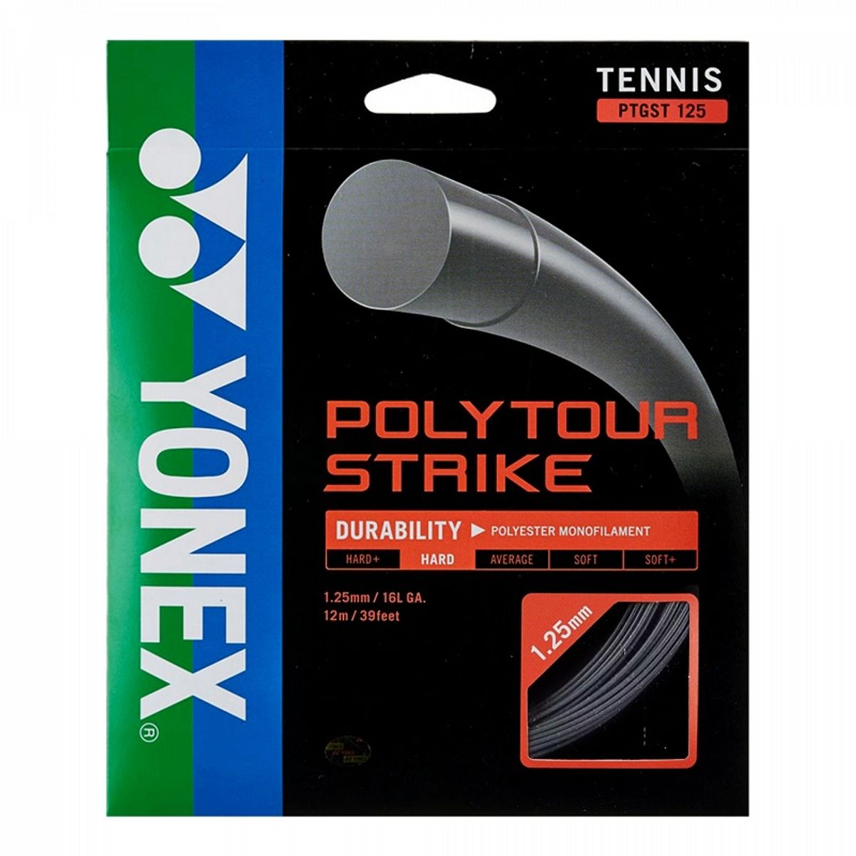 YONEX - CUERDA DE TENIS YONEX POLYTOUR STRIKE 16L/1.25MM SILVER 12 M