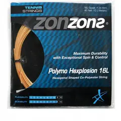 ZONS - CUERDA DE TENIS POLYMO HEXPLOSION 16L/1.28MM GOLD 12 MT