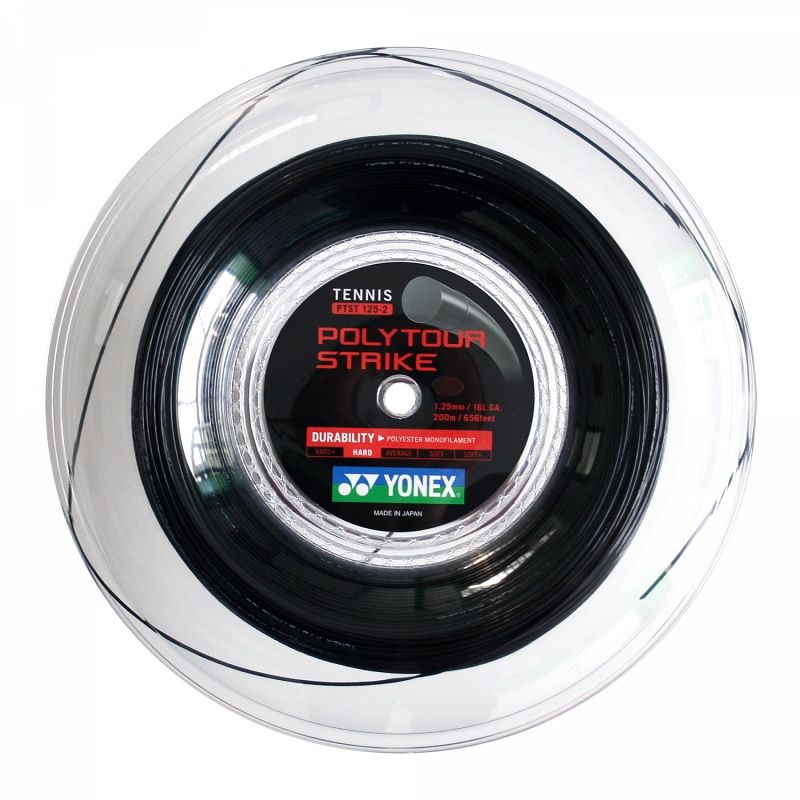 YONEX - CUERDA DE TENIS YONEX POLY TOUR STRIKE 16L/1.25MM NEGRA 200