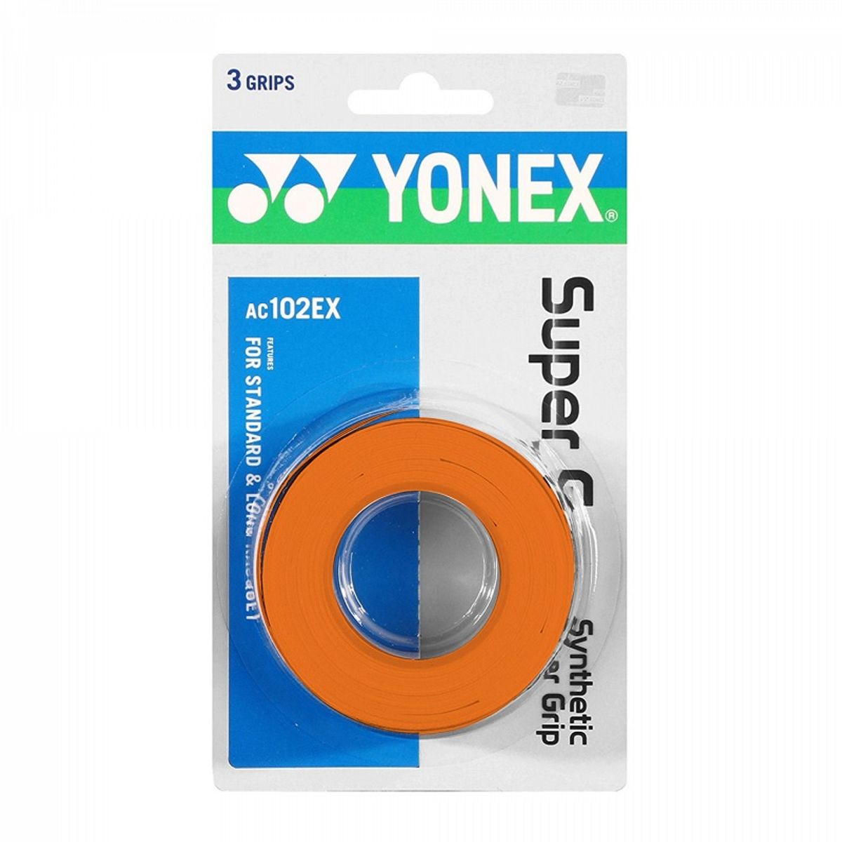 YONEX - OVERGRIP YONEX SUPER GRAP NARANJO X3
