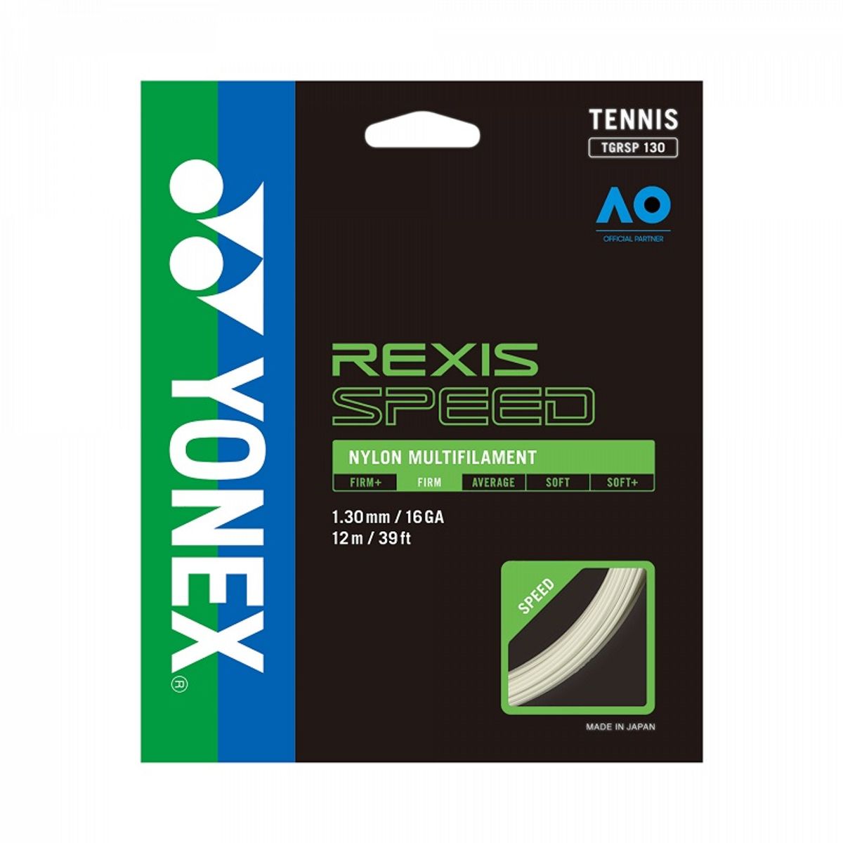 YONEX - CUERDA DE TENIS YONEX REXIS SPEED 16L / 1.30MM BLANCA 12 MTS