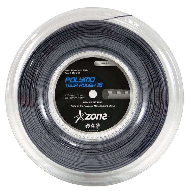 ZONS - CUERDA DE TENIS ZONS POLYMO TOUR ROUGH 16L/1.25MM NEGRA 200