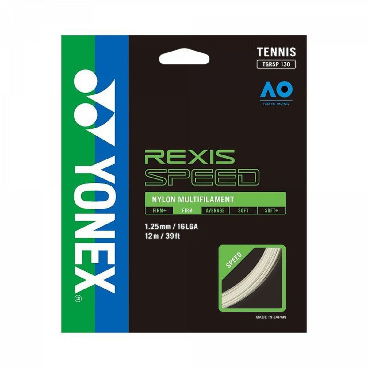 YONEX - CUERDA DE TENIS YONEX REXIS SPEED 16L/1.25MM BLANCA 12 MTS.