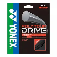 YONEX - CUERDA DE TENIS POLY TOUR DRIVE 16L/1.25MM NEGRA 12 MT