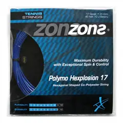 ZONS - CUERDA DE TENIS POLYMO HEXPLOSION 17L/1.23MM AZUL 12MT