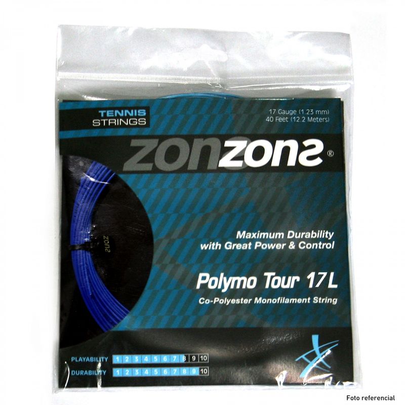 ZONS - CUERDA DE TENIS ZONS POLYMO TOUR 17L/1.23MM NEGRA 12 MTS.
