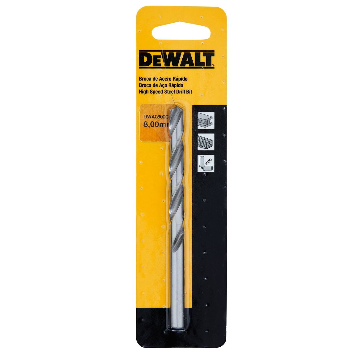 DEWALT - Broca de acero rápido multisuperficie 8mm DEWALT DWA1150C